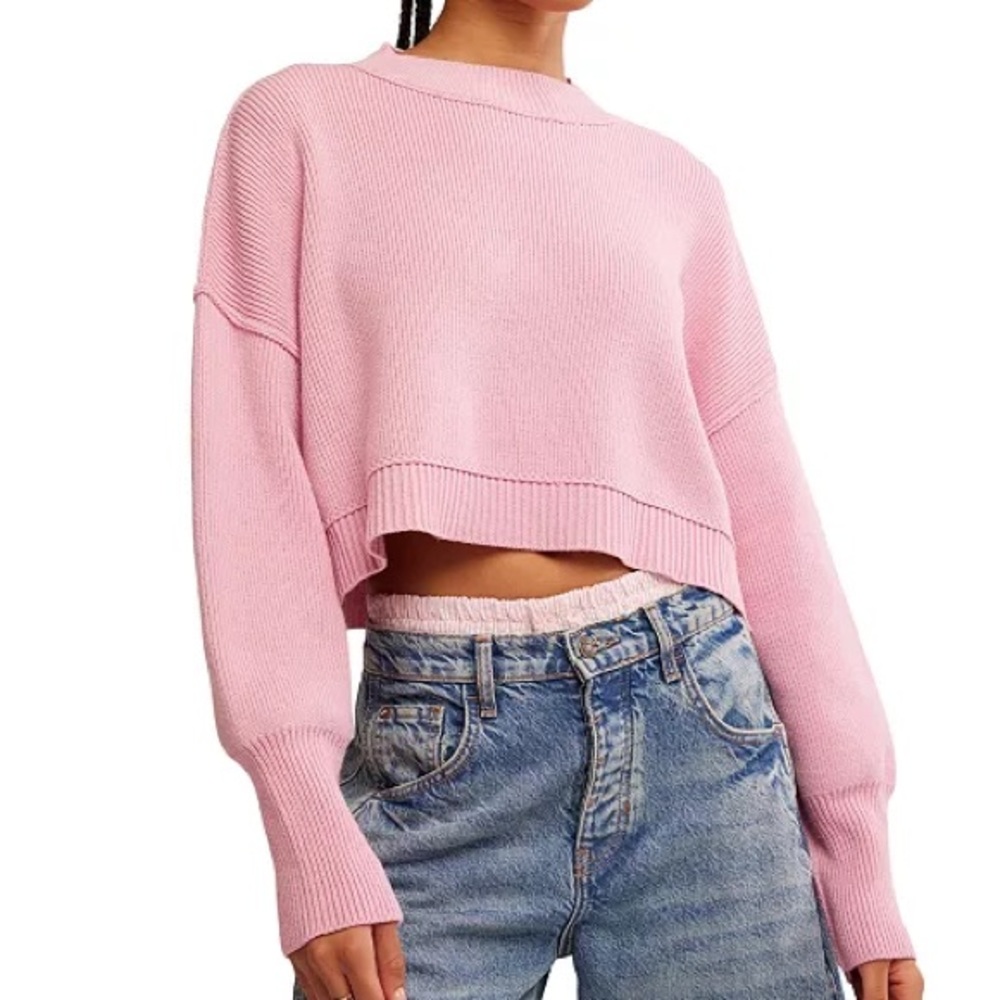 Free People Easy Street Crop Pullover